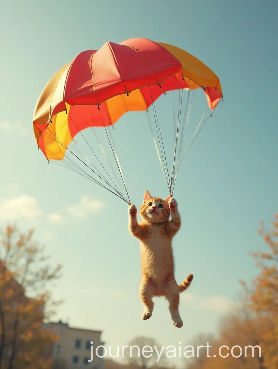 Kitten-Jumping-with-a-Parachute-in-the-Sky