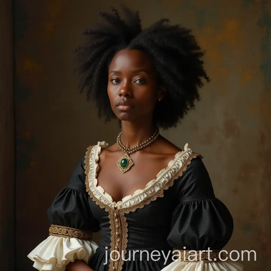 1790s-French-Noblewoman-with-Black-Hair-in-Elegant-Attire