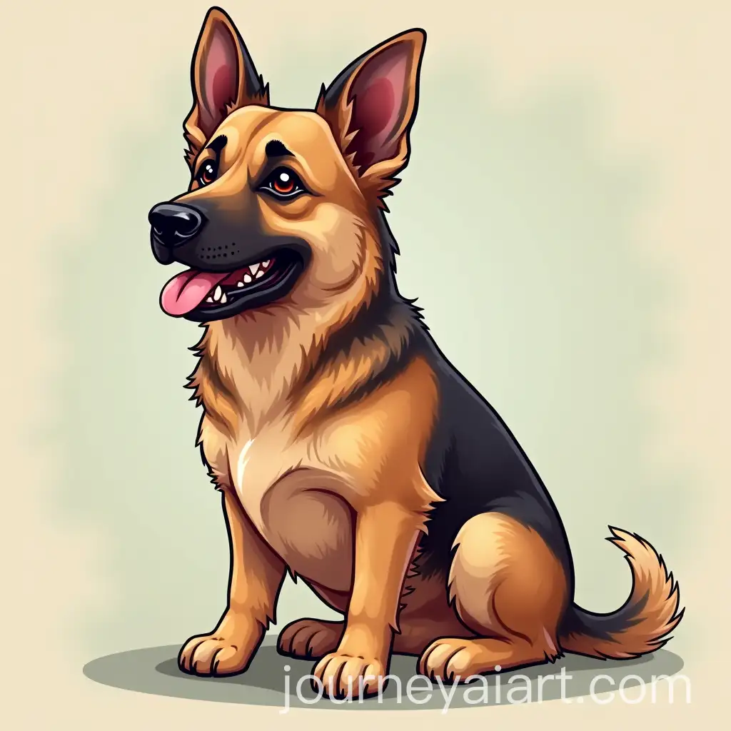 Vector-Illustration-of-a-German-Shepherd-Dog