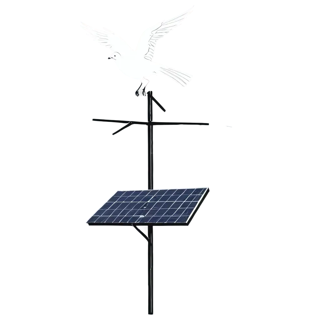 Simple-Solar-PanelPNG-Image-Usage-Scenarios-with-Bird-PNG-Illustration-for-Clean-Energy-and-Nature-Designs