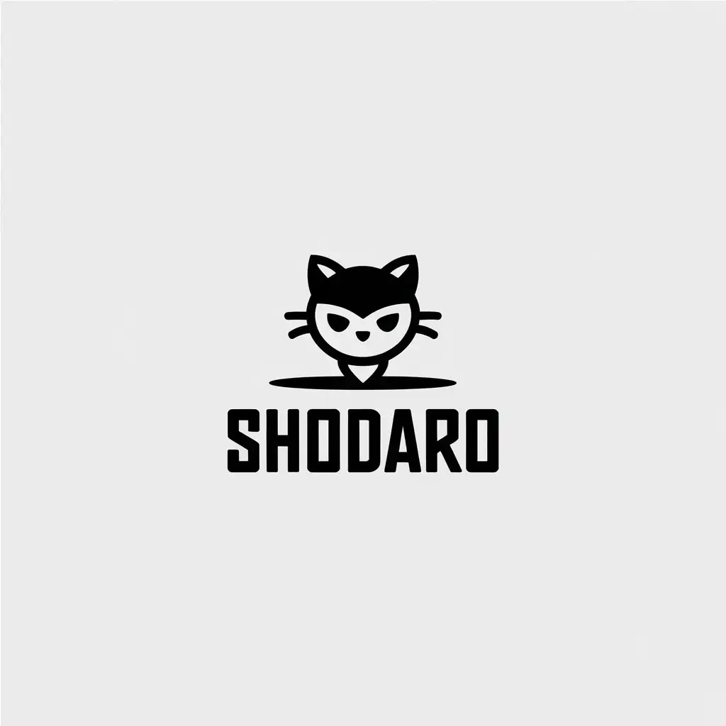 a vector logo design,with the text "Shodaro", main symbol:small cat,Minimalistic,be used in Sports Fitness industry,clear background