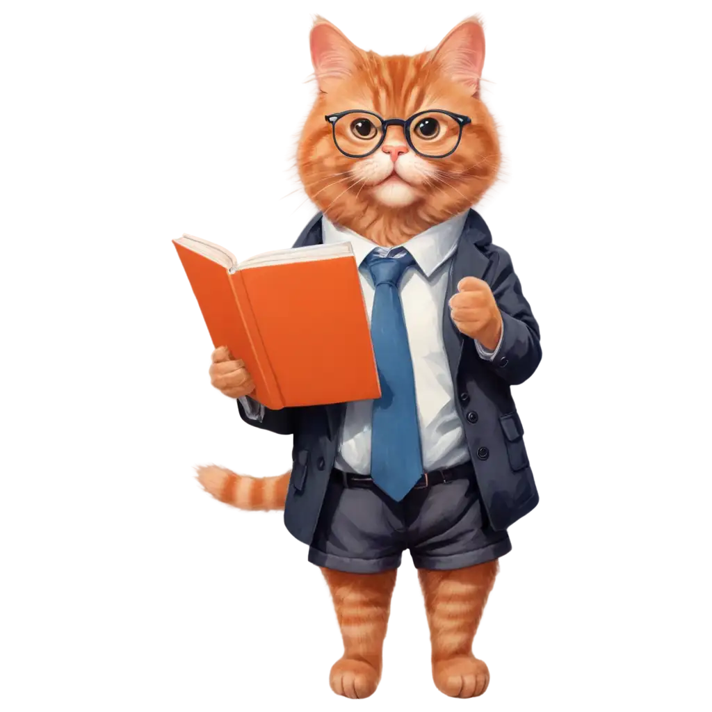 Happy-Cat-Wearing-Glasses-Holding-Notebook-PNG-Perfect-for-Fun-Creative-Projects