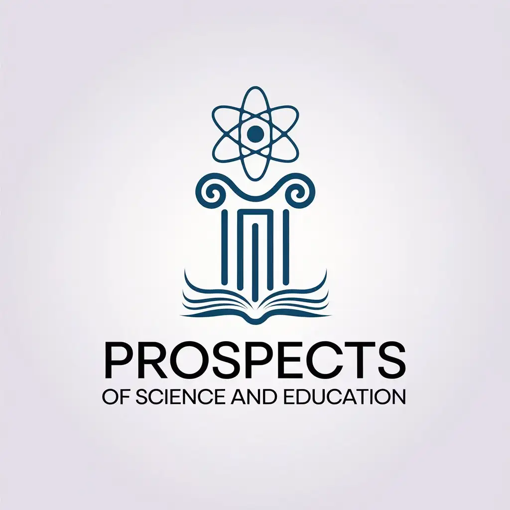 LOGO-Design-For-Prospects-of-Science-and-Education-Minimalistic-Column-and-Atom-Theme