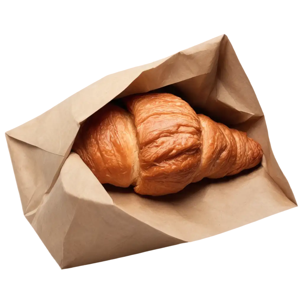 croissant in paper bag