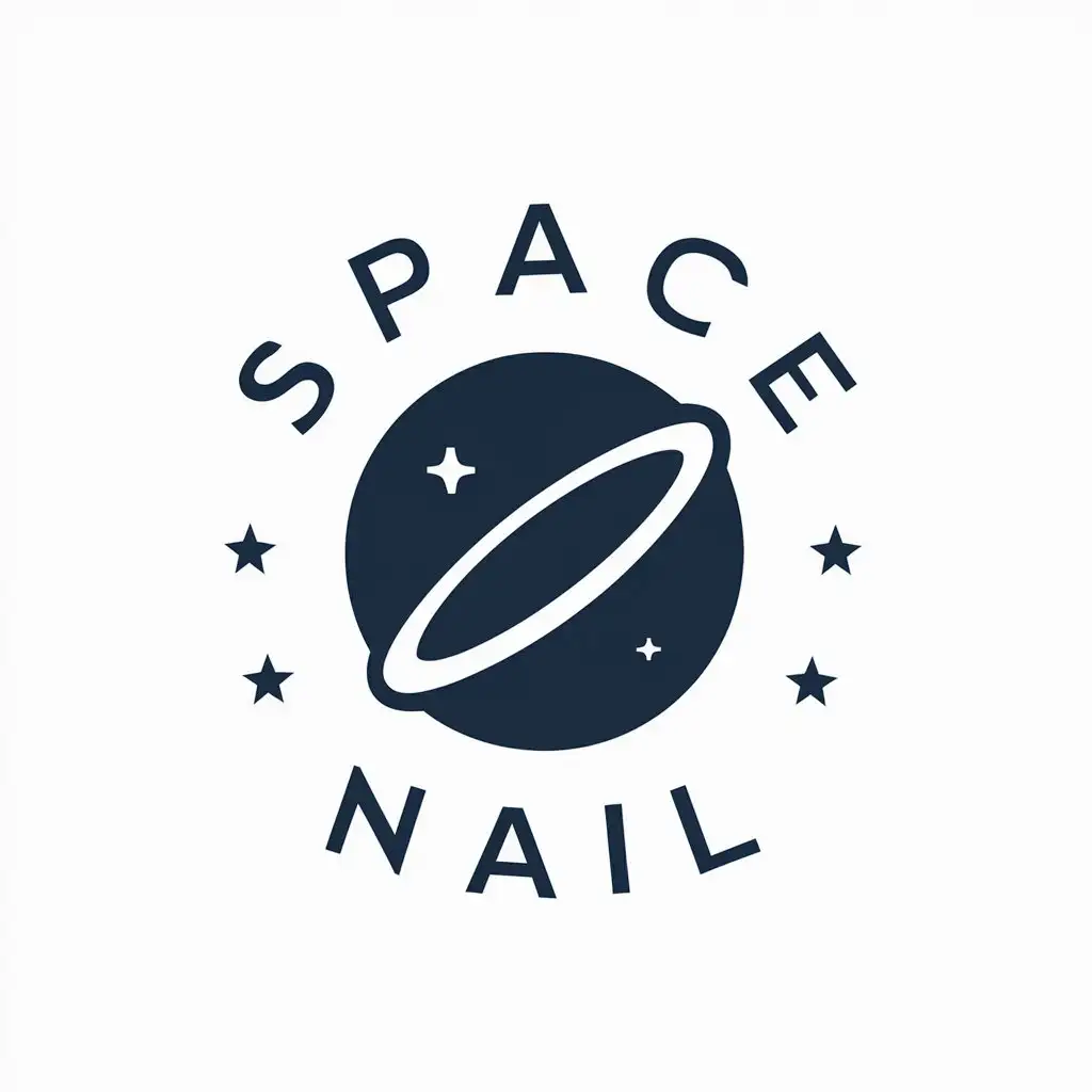 a vector logo design,with the text "SPACE nail", main symbol:Cosmic nails,Moderate,be used in Nails industry,clear background