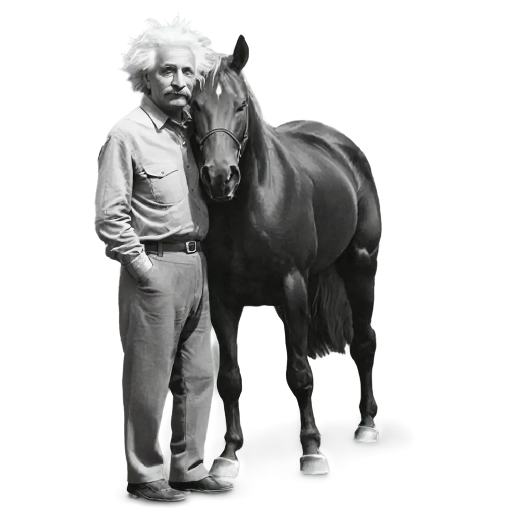 HighQuality-PNG-Image-of-Einstein-with-Horse-A-Unique-Blend-of-Genius-and-Nature