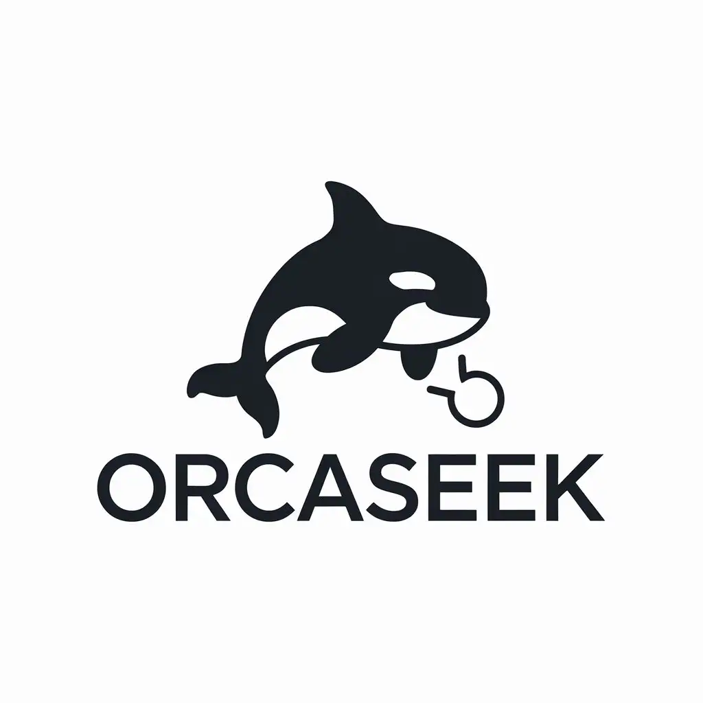 LOGO Design for OrcaSeek Minimalistic Orca Bubble Symbol for Technology Industry