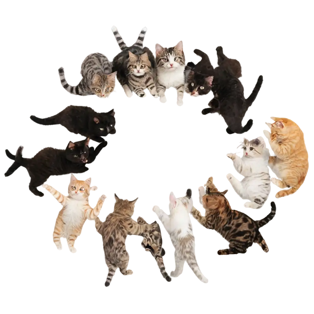 Circle-of-Cats-PNG-Perfect-for-Your-Creative-Projects-Designs