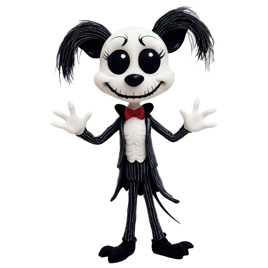 Tim-Burton-Style-Crooked-SpAI-Art-PNG-Analysisooky-Village-PNG-with-Max-Goof-Vampire-Scamp-Puppy-in-Skeleton-Costume