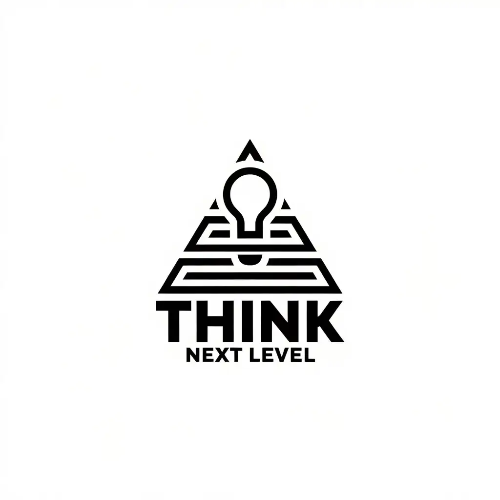 LOGO Design for Think Next Level Modern Black and White Minimalist Logo with Abstract Symbol