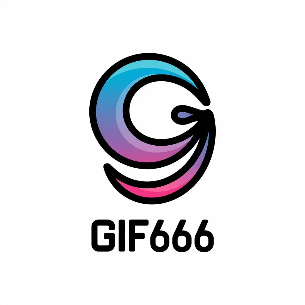 LOGO Design For GIF666 Minimalist G Symbol with Clear Background