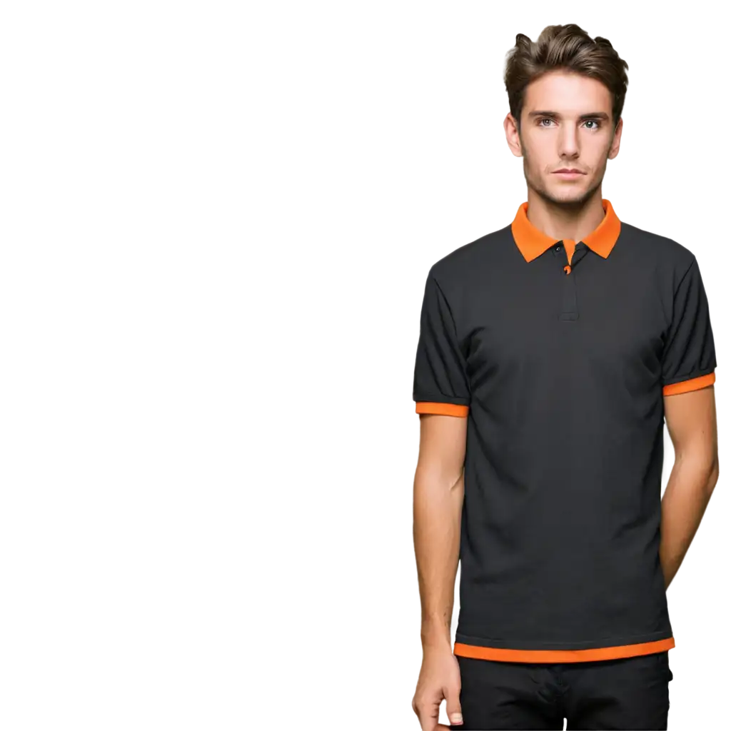 HighQuality-PNG-Image-Orange-Polo-Shirt-with-Black-Collar-and-Sleeves-for-Car-Audio-Advertising