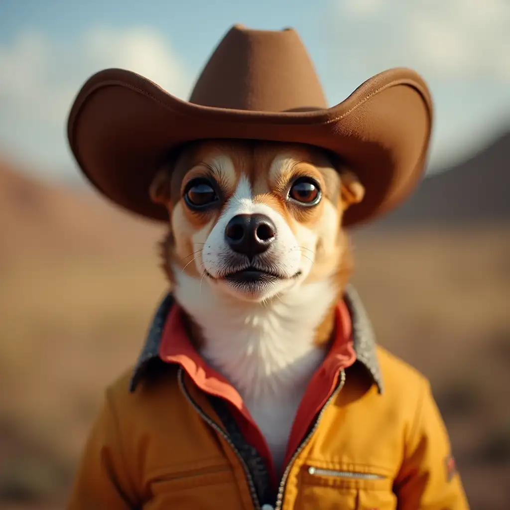 I want an image of a chihuahua cowboy