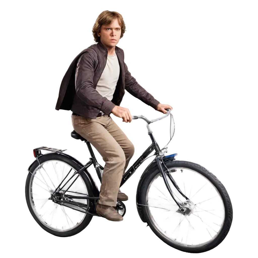 Luke Skywalker riding a bicycle