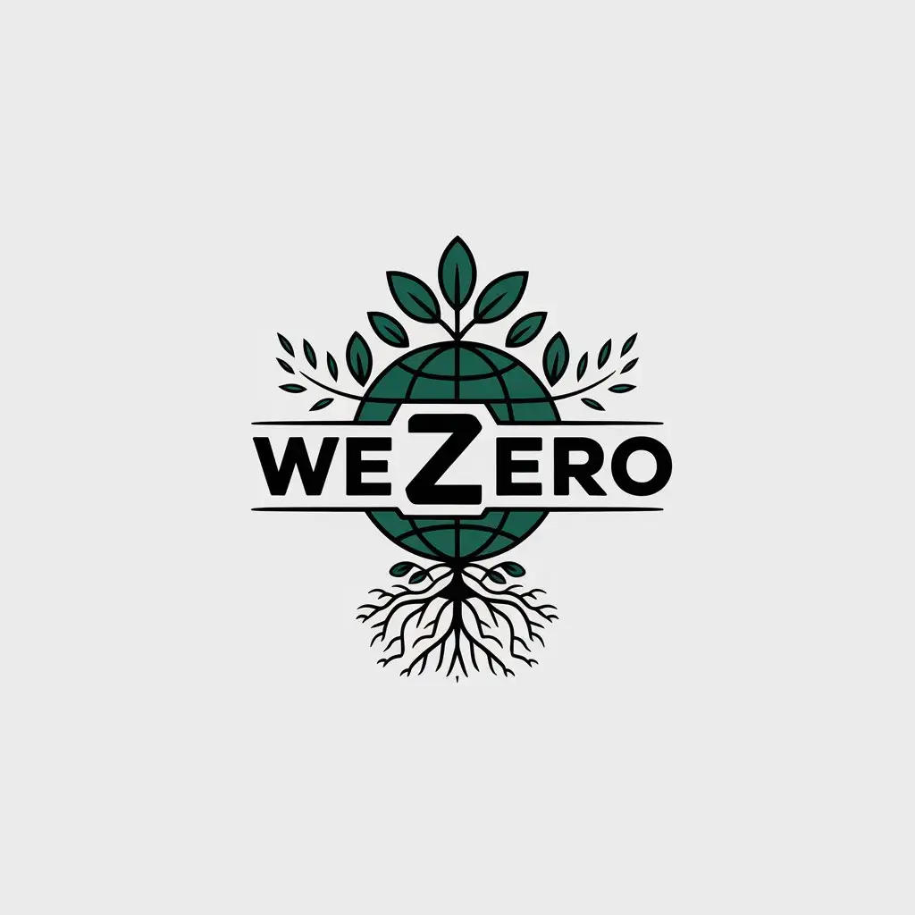 LOGO Design for WeZero Minimalistic Globe with NatureInspired Zero Focus