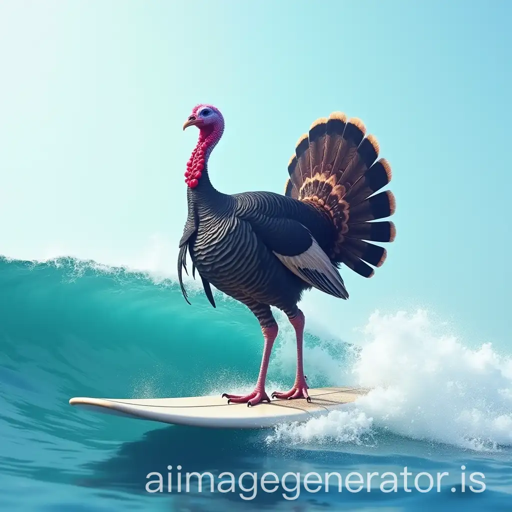 Turkey-Riding-a-Surfboard-on-a-Giant-Wave