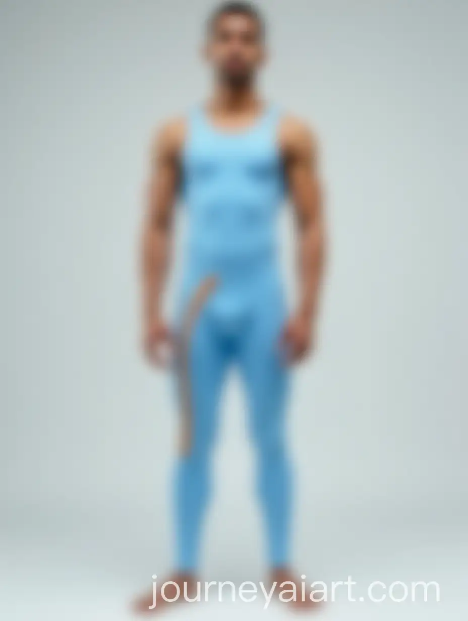 Man-in-LightBlue-Dance-Outfit-with-Orange-Stripe