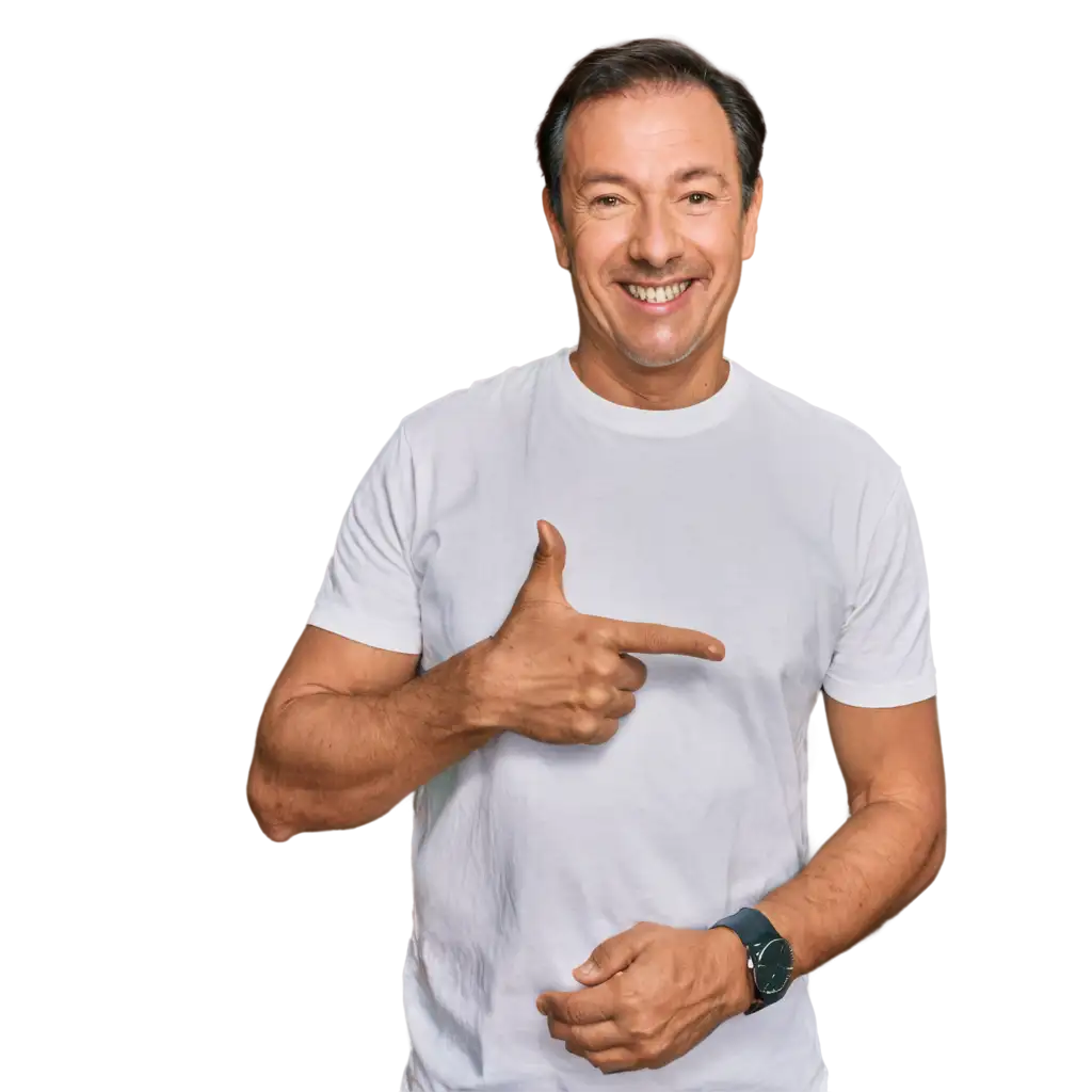 MiddleAged-Father-Smiling-in-White-TShirt-PNG-Image-Genuine-Joy-Captured-in-High-Quality