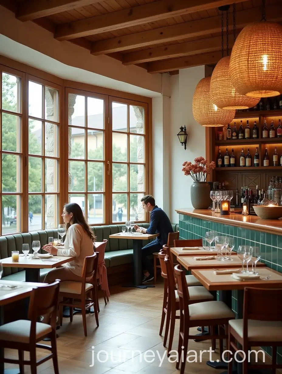 Elegant-Mediterranean-Caf-Interior-with-Spring-Rain-Views-and-Luxury-Dining-Setup