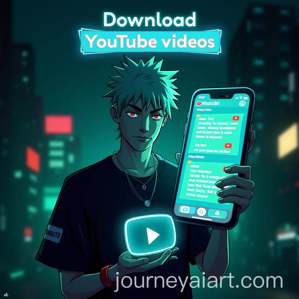 AI-Art-Prompt-ExpansionMinato-Namikaze-with-YouTube-Icon-in-Cyberpunk-City-Background-Featuring-WhatsApp-Integration
