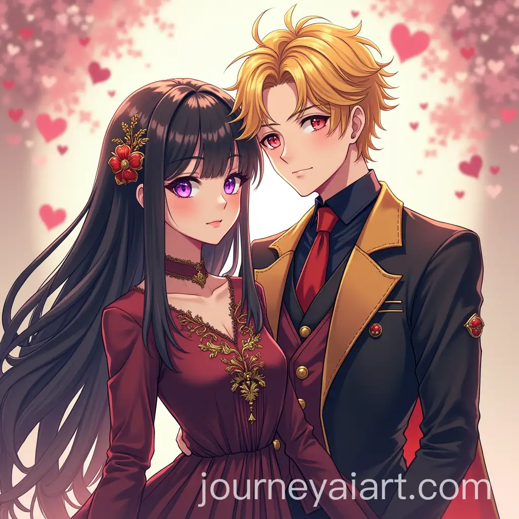 Romantic-Korean-Comic-Book-Characters-in-Luxurious-Outfits-with-Unique-Features