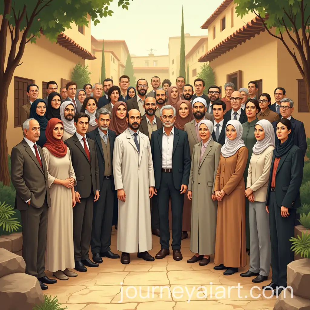 Panoramic-Portrait-of-Diverse-Egyptian-Villagers-inAI-Art-Prompt-Expansion-a-Warm-Courtyard