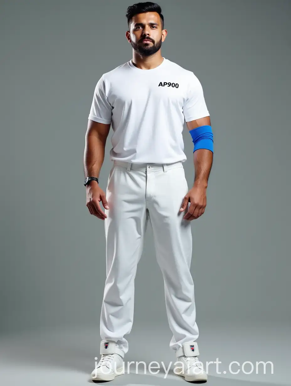 Man-in-White-Uniform-with-Blue-Band-and-AP900-Text