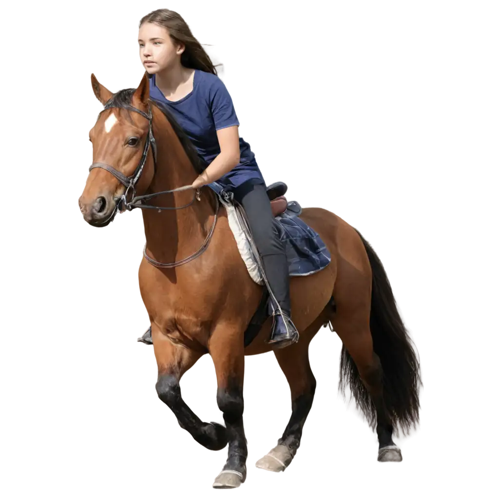 A girl is sitting on a horse