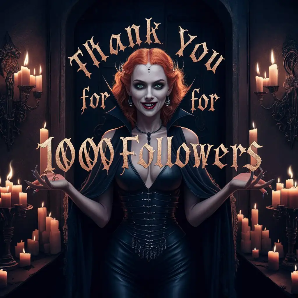 Celebrating-1000-Followers-Ginger-Vampire-Woman-in-Black-Clothes