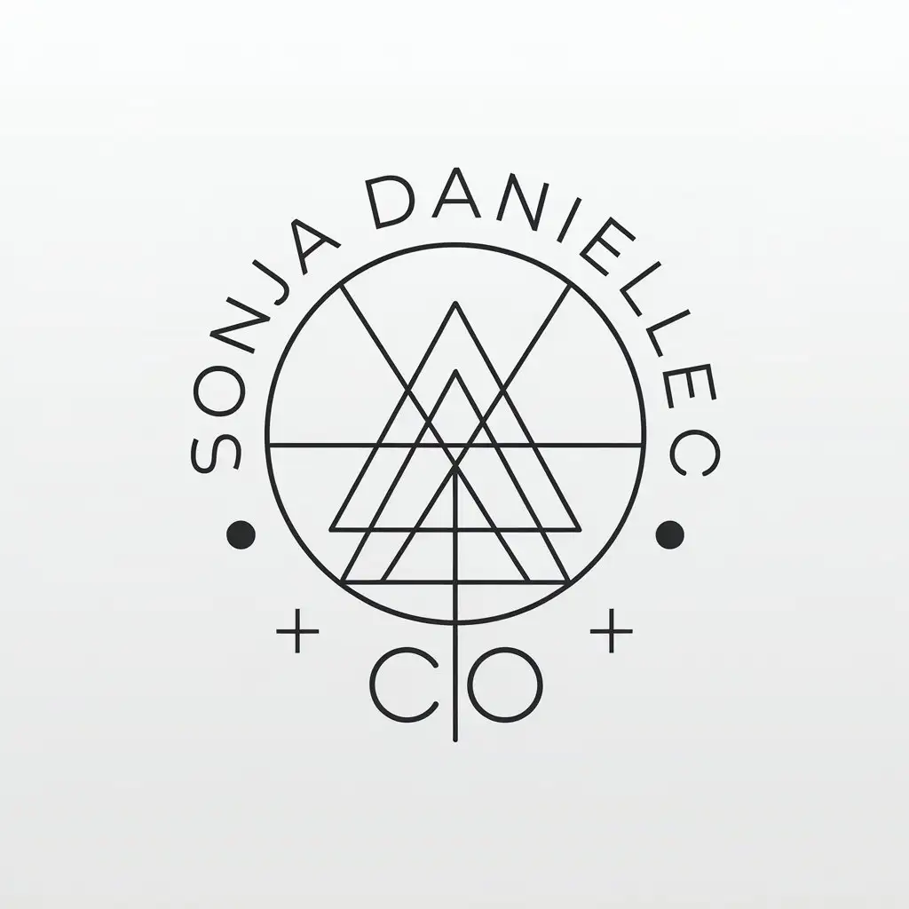 LOGO Design for Sonja Danielle Co Minimalist Circle and Triangle with Clear Background