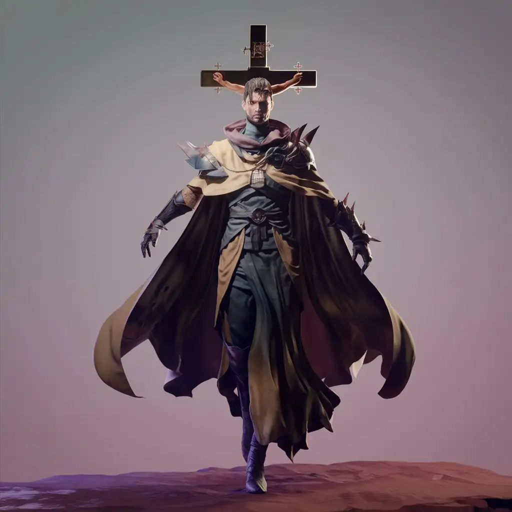 Divine WarriorPriest Exorcist in LowPoly TPose