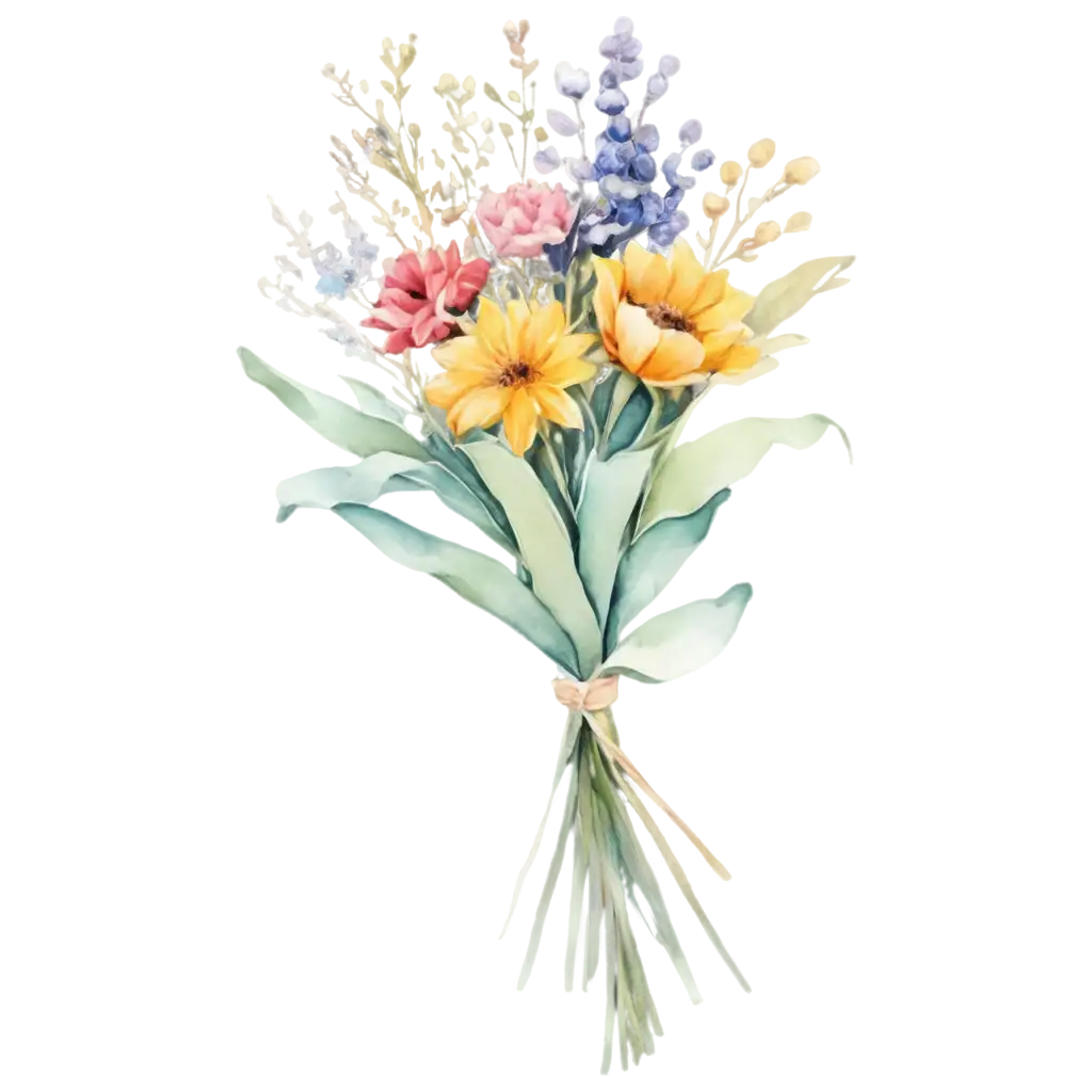 Watercolor-Flower-Bouquet-Bookmark-PNG-Image-for-Creative-Projects