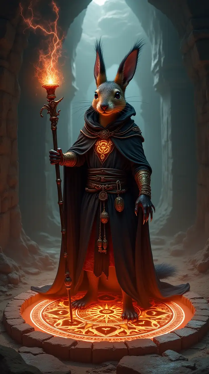 Squirrel-Humanoid-Warlock-Channeling-Magic-in-Shadowy-Chamber