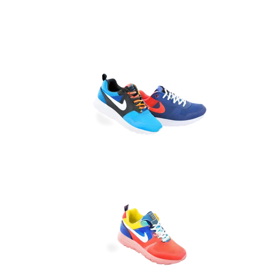 3D-MultiColored-Leather-Sneaker-PNG-Image-HighQuality-Transparent-Background-for-Versatile-Use