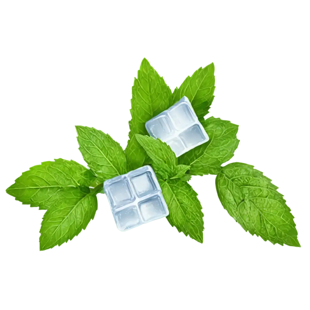 Mint-and-Ice-Cube-PNG-Image-Perfect-for-Refreshing-Visuals