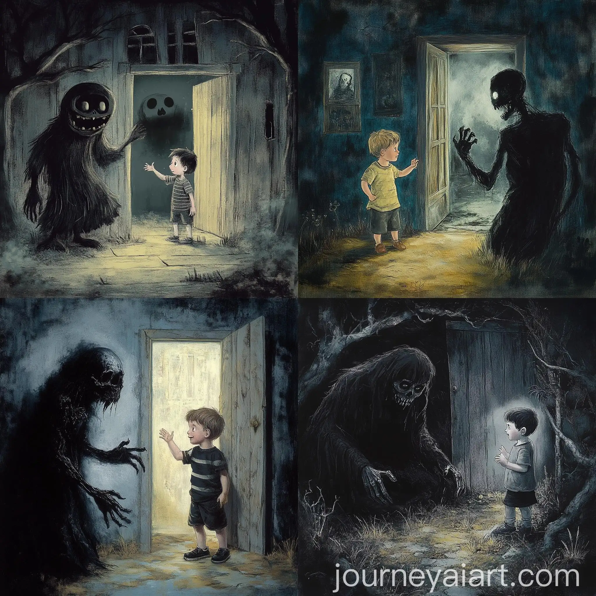 Child-Discovering-a-Mysterious-Figure-in-the-Woods