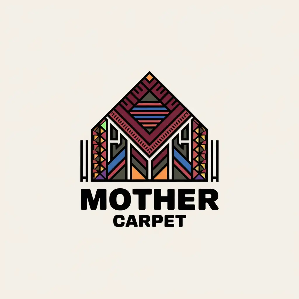 LOGO-Design-for-Mother-Carpet-Elegant-Text-with-Symbolic-Representation-of-Rug-Manufacturing