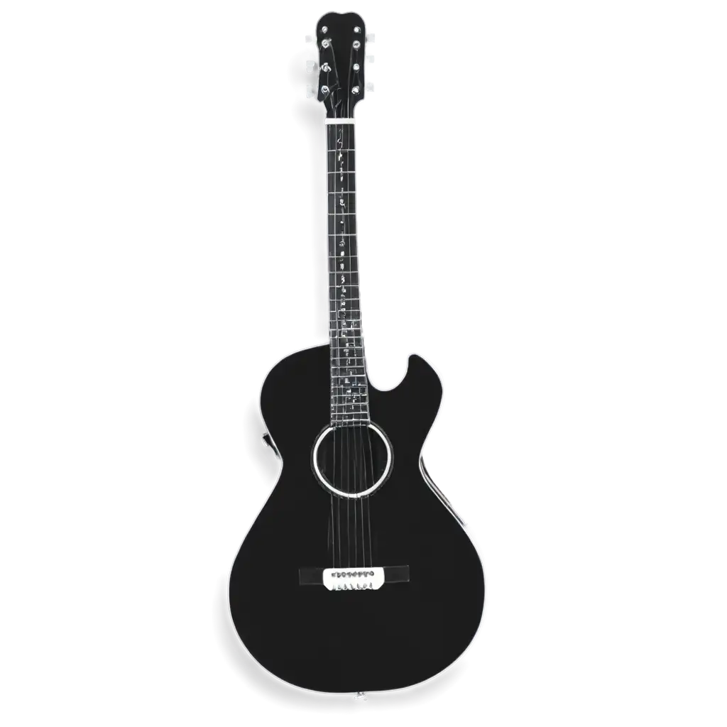 Black-and-White-Guitar-PNG-Image-for-Versatile-Creative-Uses