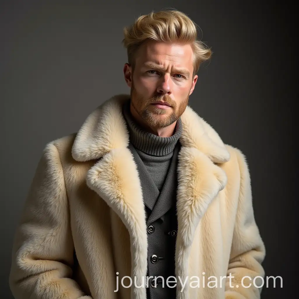 Stylish-Blonde-Man-in-Chinchilla-Fur-Coat