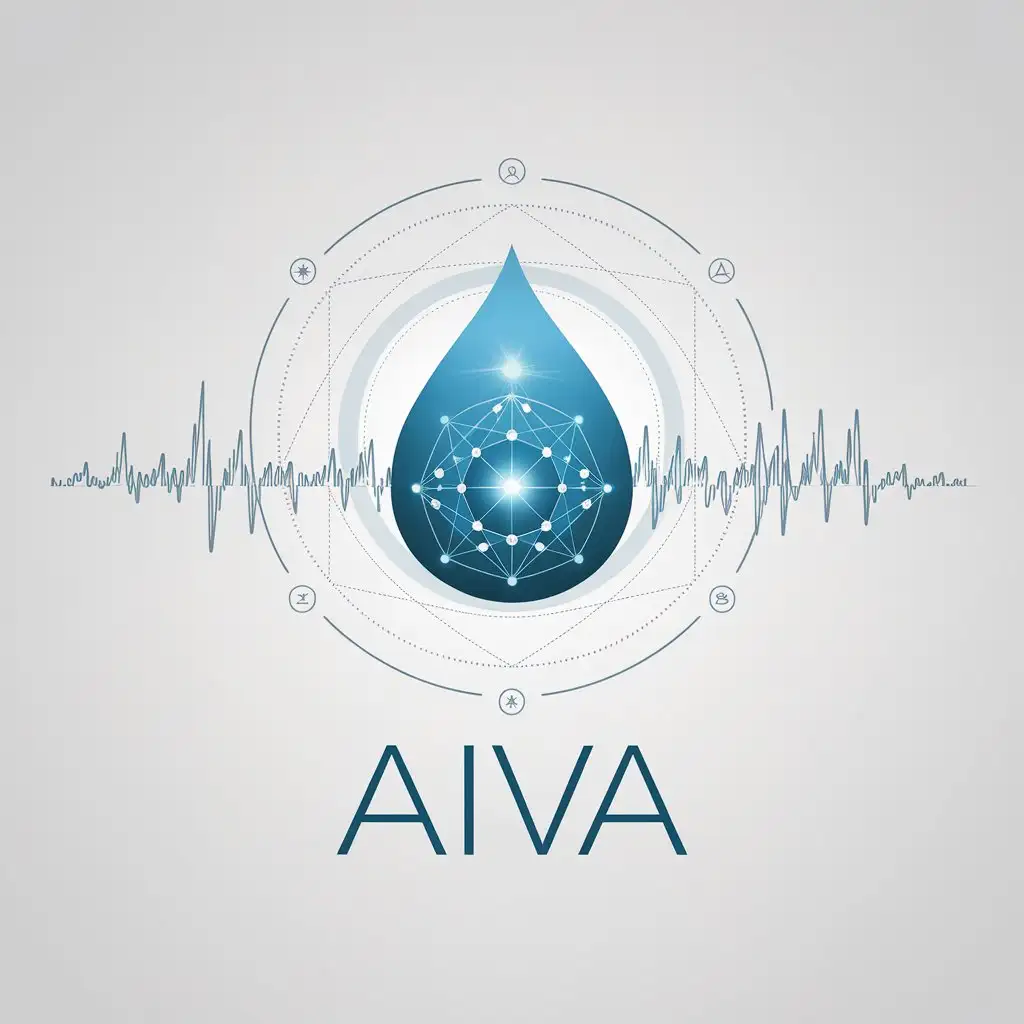 LOGO-Design-for-AIVA-Minimalistic-Hydrogen-Water-Drop-with-Sacred-Geometry-for-Sports-Fitness-Industry