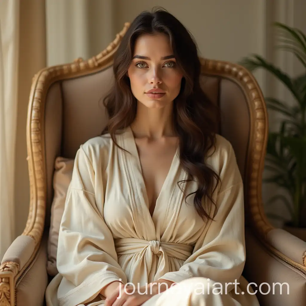 Monochromatic-Beige-Empress-Tarot-Card-Portrait-with-Natural-Elements