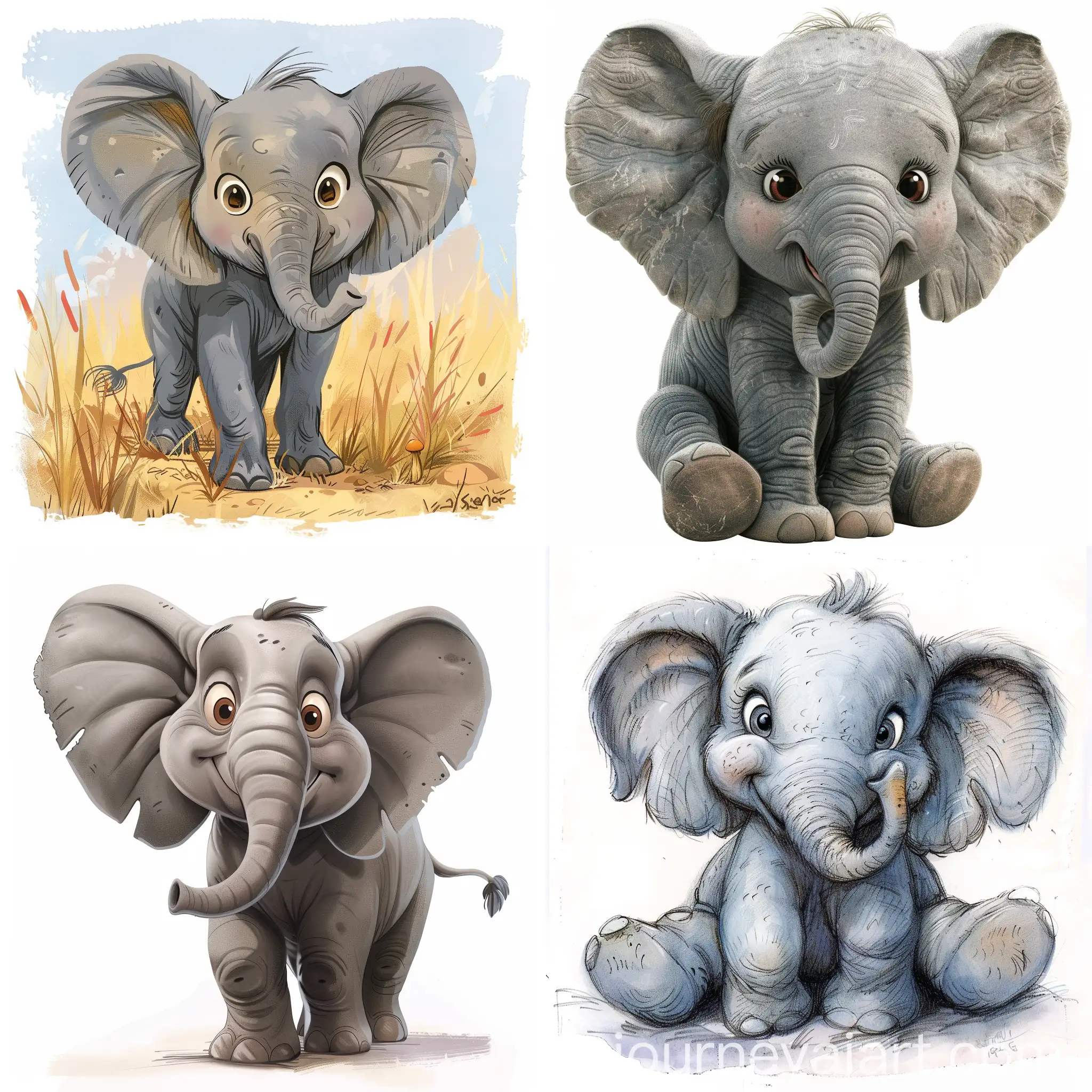Wise-Elephant-Offering-Guidance-to-Twins-in-a-Serene-Setting