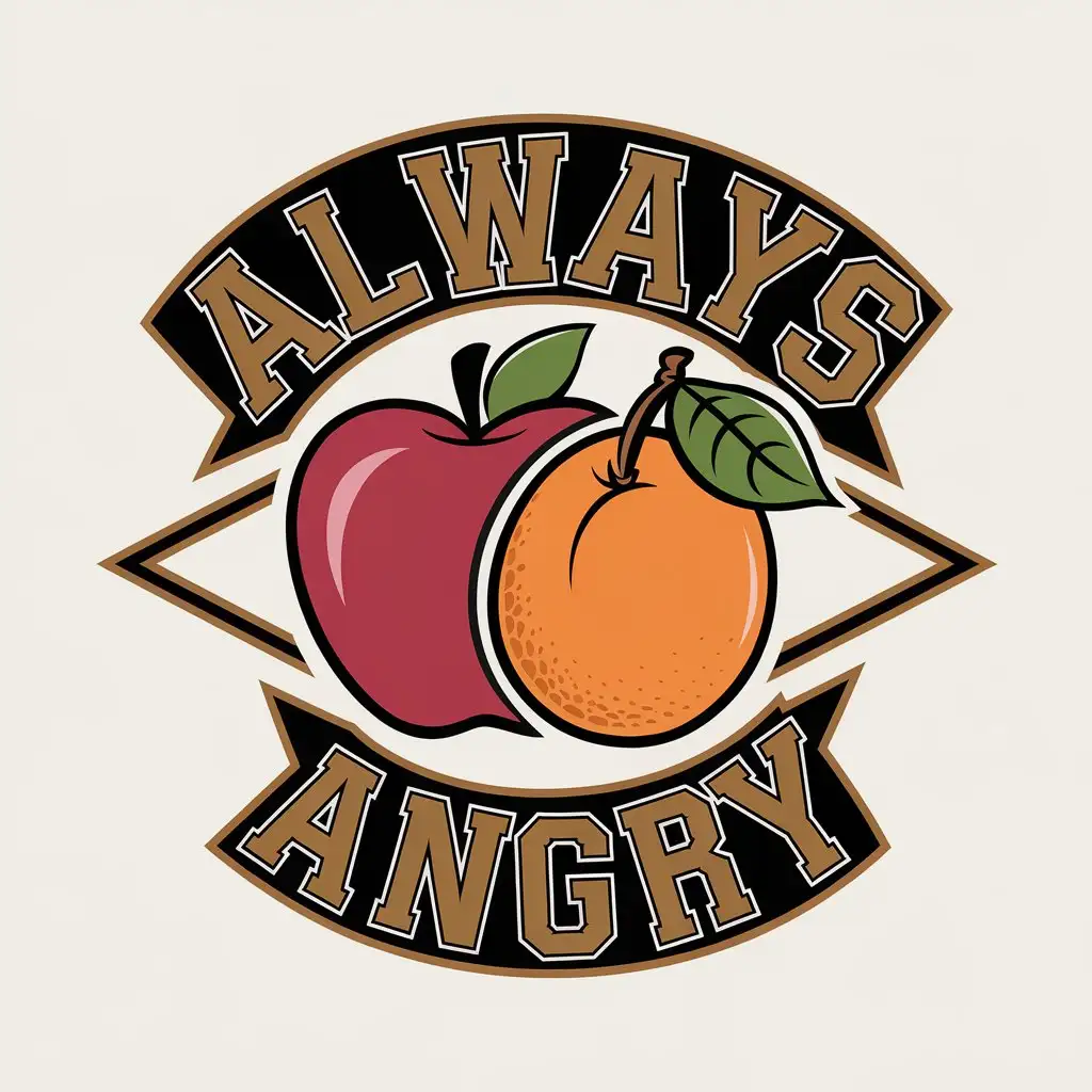 LOGO Design for Always Angry Vector Logo Featuring Apple and Apricot on Clear Background