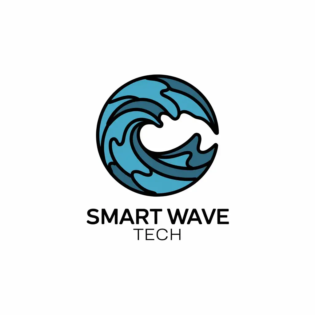 LOGO Design for Smart Wave Tech Vector Waves and Technology Theme for Retail Industry