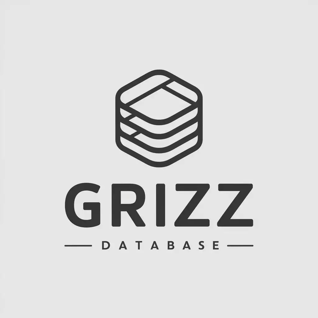 a vector logo design,with the text "Grizz", main symbol:database,Moderate,be used in Technology industry,clear background