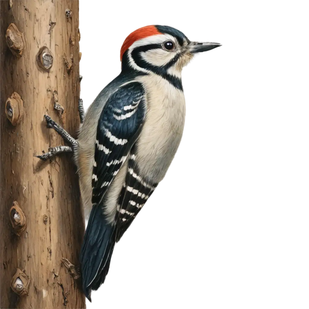 Beautiful-PNG-Painting-of-an-American-Threetoed-Woodpecker-Bird-HighQuality-Digital-Art