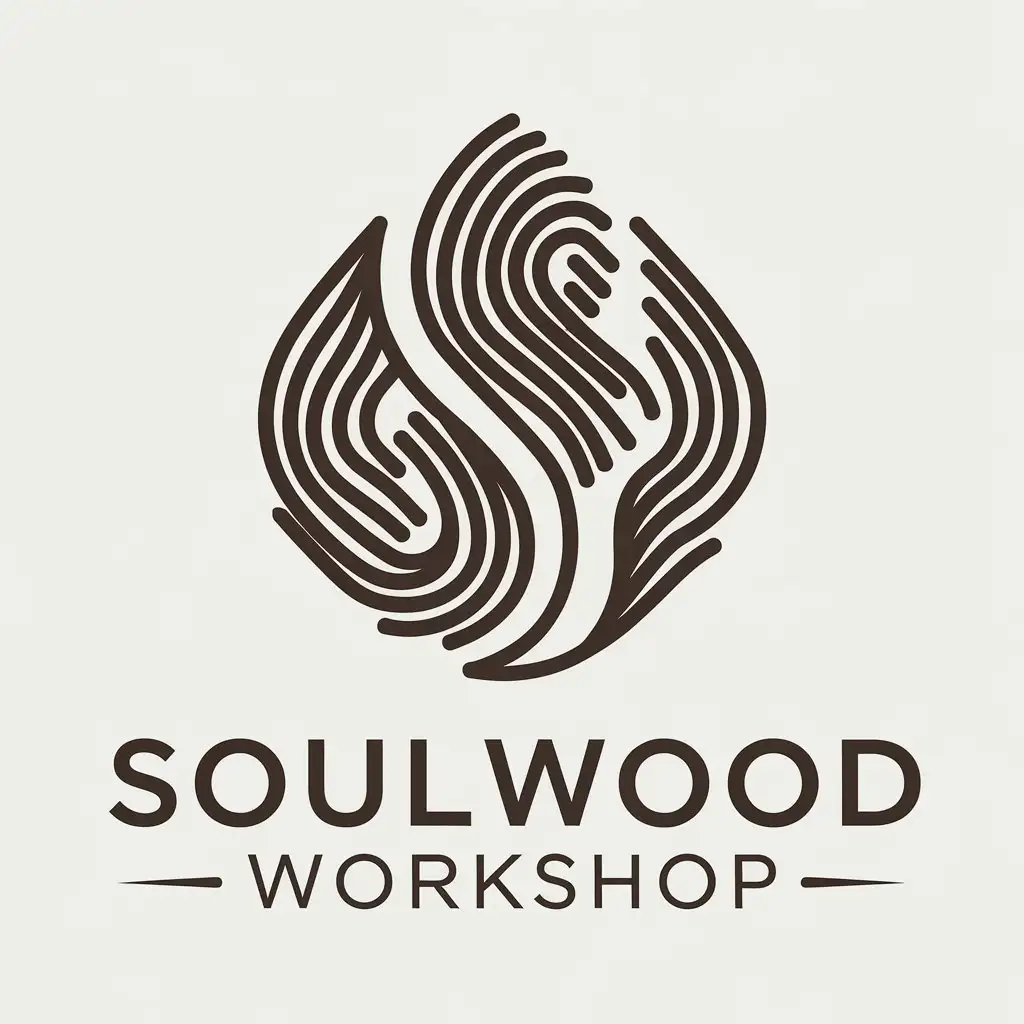 LOGO Design For SoulWood Workshop Modern and Minimalistic Text Logo for Furniture Making and Design