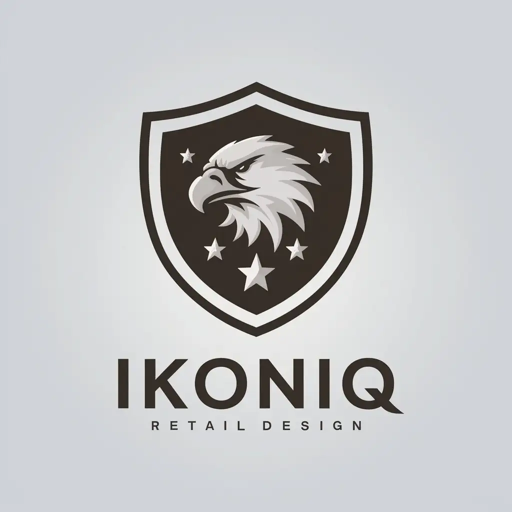 LOGO Design For IKONIQ Modern Shield with Eagle Head and Stars