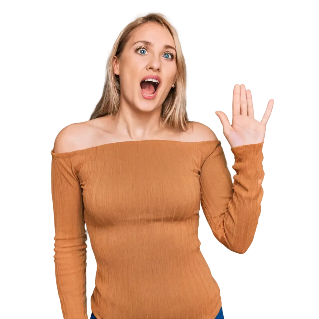 Blond-Woman-Scream-Bare-Shoulders-PNG-Image-Captivating-Emotional-Expression