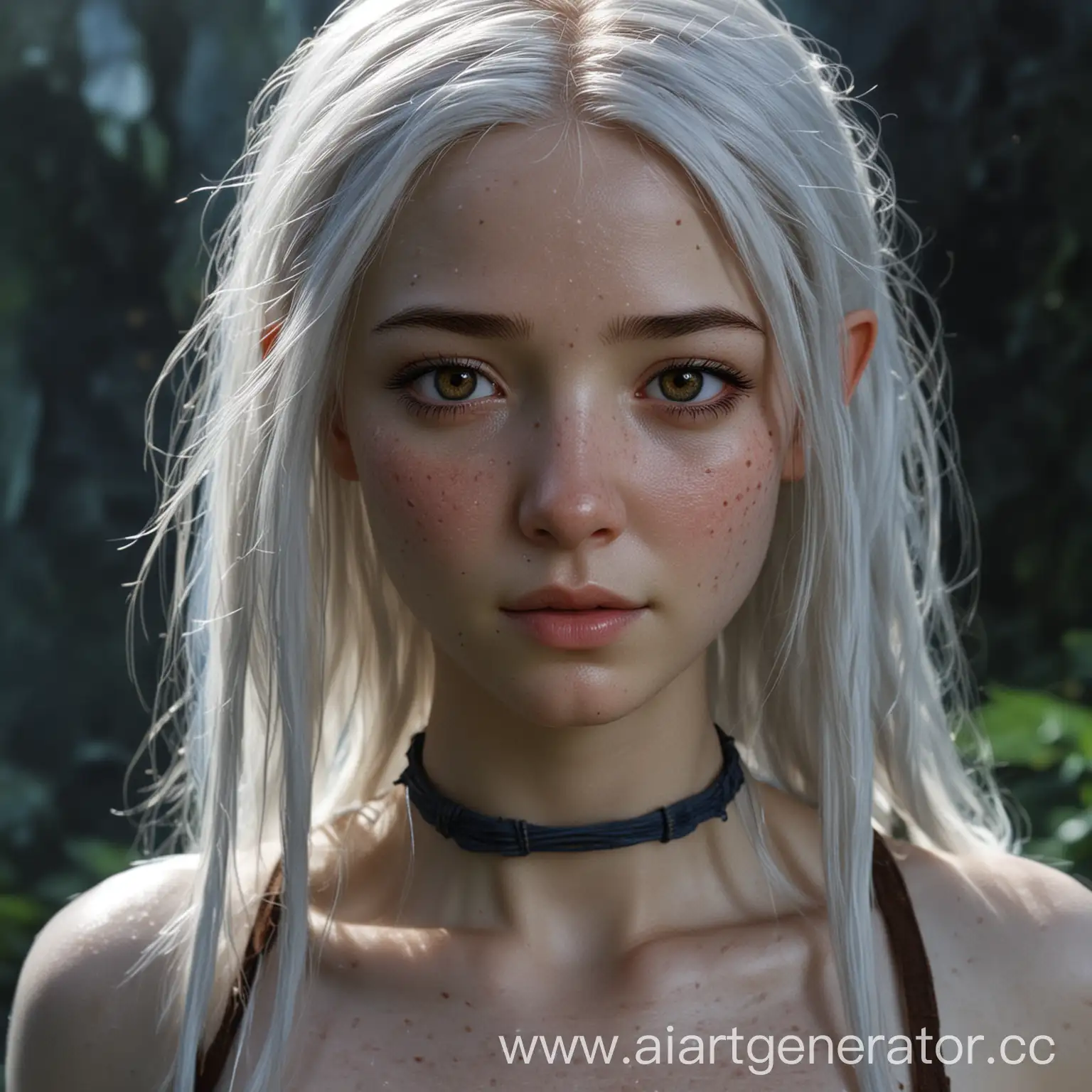 Enigmatic-AvatarInspired-Girl-with-White-Hair-and-Freckles